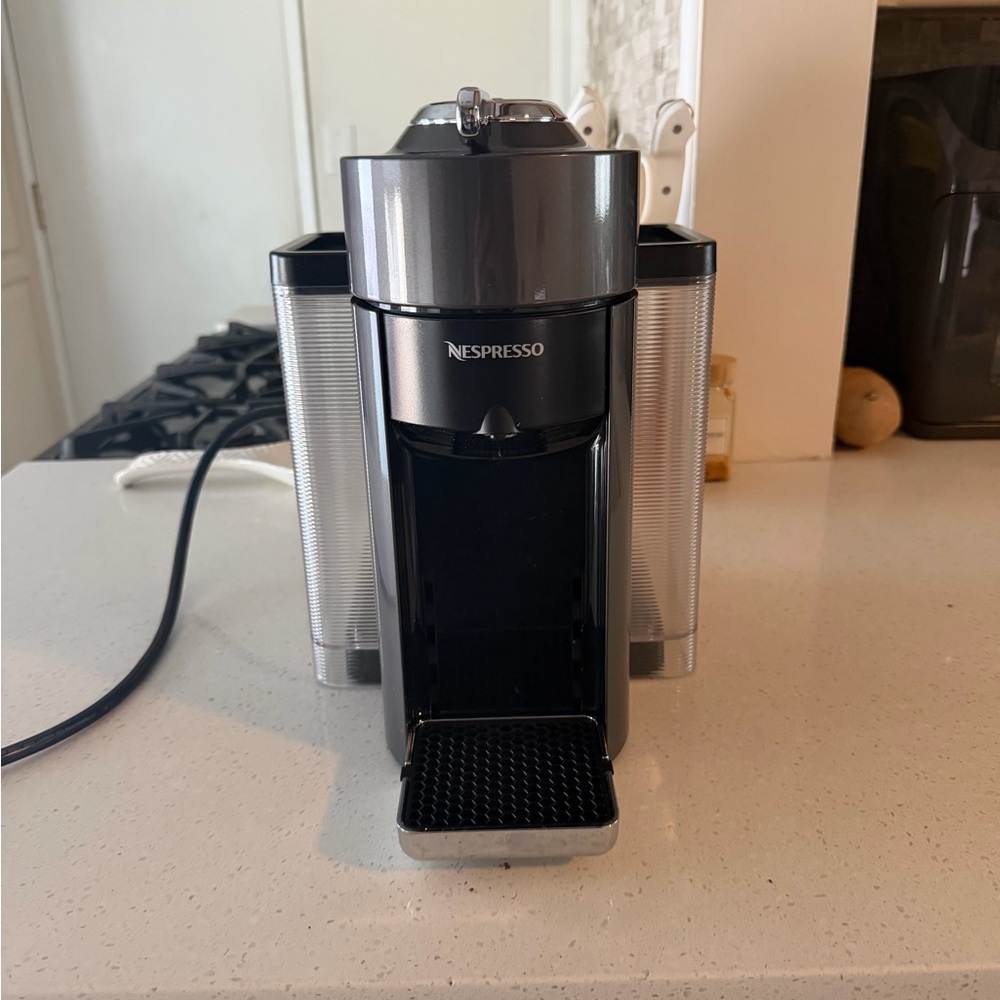 Nespresso Machine in Metallic Silver and Black